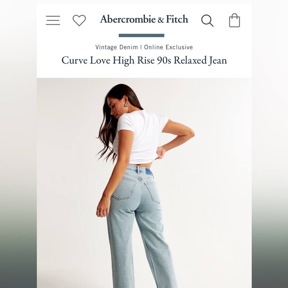 abercrombie curve love the 90s straight ultra high rise jeans in light